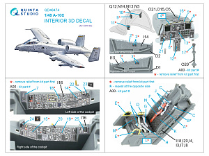 3D Декаль интерьера кабины A-10C (GWH)