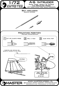 Дополнения из латуни 1/72 A-6 Intruder Grumman.Трубка Пито, датчик угла атаки и гол.топливоприёмника