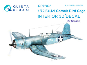 3D Декаль интерьера кабины F4U-1 Corsair (Bird cage)  (для модели Tamiya)