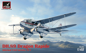 Сборная модель 1/48 de Havilland DH.89A Dragon Rapide Railway Air Services (Armory)