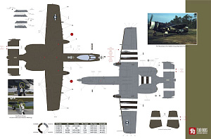 Декаль 1/32 1/72 Fairchild A-10C Heritage Hawgs TB72110 combined with TB32071 (Two Bobs)