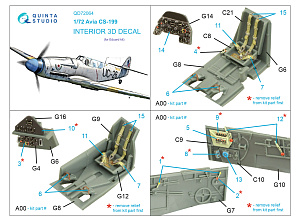 3D Декаль интерьера кабины Avia CS-199 (Eduard)