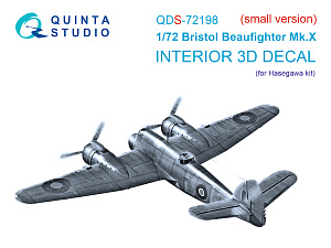 3D Декаль интерьера кабины Bristol Beaufighter Mk.X (Hasegawa) (малая версия)