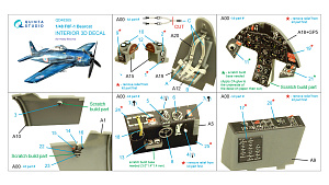 3D Декаль интерьера кабины F8F-1 Bearcat (Hobby Boss)