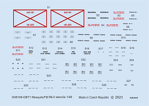 Декаль 1/48 Mosquito FB Mk.II stencils (TAM)