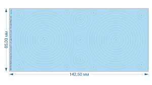 Радиальные клепочные ряды (размер клепки 0.10 mm, интервал 0.4 mm, масштаб 1/72), черные