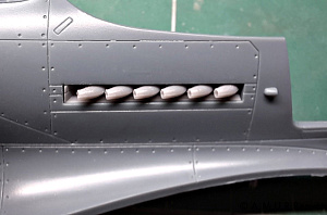 Дополнения из смолы 1/48 Выхлопные патрубки для моделей P-400 и P-39C/D/F/J/K/L/M/N (A.M.U.R.Reaver)