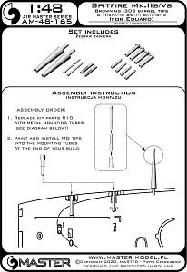Дополнения из латуни 1/48 Spitfire Mk.IIb / Vb - 20-мм пушки Hispano в обтекателях (для Eduard)