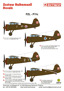 Декаль 1/32 PZL P.11c (Techmod)