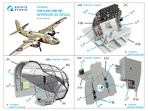 3D Декаль интерьера кабины Boston III (DB-7B) (HK models)