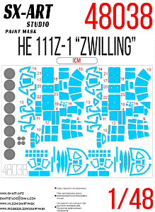 Окрасочная маска 1/48 He 111Z-1 “Zwilling” (ICM)