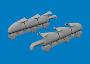 Дополнения из смолы 1/72 Выхлопные патрубки Supermarine Spitfire Mk.V (для модели Eduard)