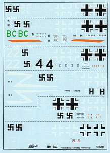 Декаль 1/72 Messerschmitt Me-262A/Me-262B Collection (8) (Aims)