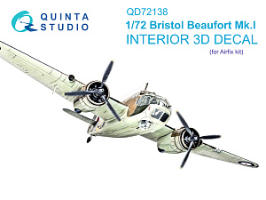 3D Декаль интерьера кабины Bristol Beaufort Mk.I (Airfix)