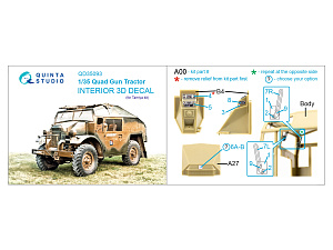 3D Декаль интерьера кабины Quad Gun Tractor (Tamiya)