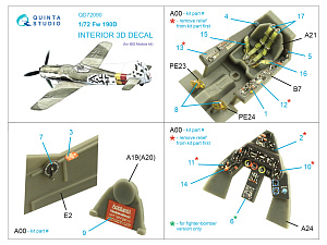 3D Декаль интерьера кабины Fw 190D (IBG models)