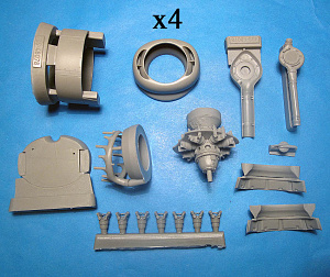 Дополнения из смолы 1/48 B-24 Engines, corrected cowls with open flaps and turbochargers ( (Vector) 