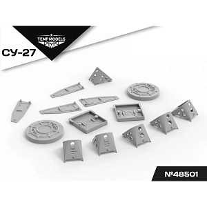 Дополнения из смолы 1/48 НАБОР ЗАГЛУШЕК И КОЛОДОК ДЛЯ СУ-27 (Temp Models)