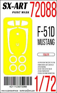 Окрасочная маска 1/72 F-51D Mustang (Italeri)