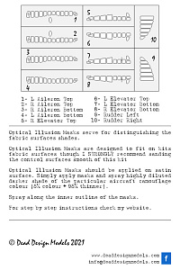 Nakajima Ki-84 Hayate 3D/optical illusion paint mask for control surfaces (Tamiya kits)