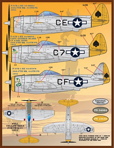 Декаль 1/48 Colors and Markings of Republic P-47N Thunderbolt (Furball Aero-Design)