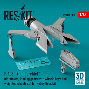 Дополнения из смолы 1/48 Republic F-105 Thunderchief air intakes, landing gears with wheels (ResKit)