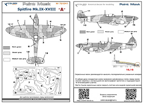 Окрасочная маска 1/72 Spitfire Mk.IX - XVIII -camouflage А (Colibri Decals)