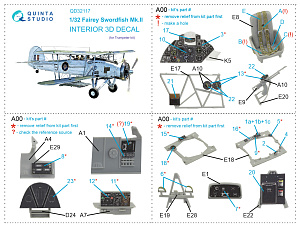 3D Декаль интерьера Fairey Swordfish Mk.II (Trumpeter)