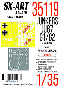 Окрасочная маска 1/35  Ju-87 G1/G2 (Border) MAX + insignia and markings masks