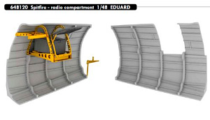 Дополнения из смолы 1/48 Supermarine Spitfire radio compartment 3D-Printed (Eduard kits)
