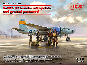 Сборная модель 1/48 Douglas A-26C-15 Invader with pilots and ground personnel (ICM)