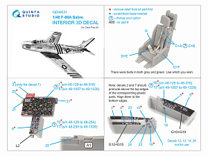 3D Декаль интерьера для F-86A Sabre (Clear Prop)