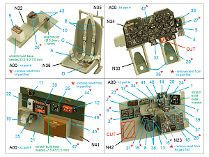 3D Декаль интерьера кабины P-47D Thunderbolt Bubbletop Early (Trumpeter)