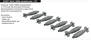 Дополнения из смолы 1/72 British 1000lb retarded bombs