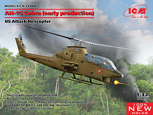 Сборная модель 1/32 AH-1G Cobra US Attack Helicopter (4x camo) (ICM)