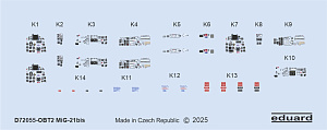 Декаль 1/72 МиГ-21бис (технадписи) (EDU)