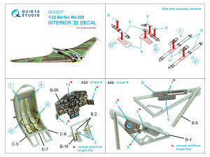 3D Декаль интерьера кабины Horten Ho 229 (Zoukei Mura)