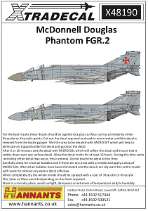 Декаль 1/48 McDonnell-Douglas FGR.2 Phantom (10) in late grey camouflage (Xtradecal)