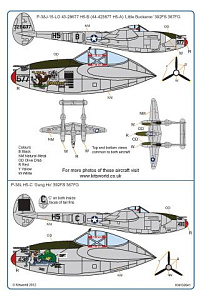 Декаль 1/32 Lockheed P-38J-15-LO Lightning 43-28677 H5-B 'Little Buckaroo' (Kits-World)