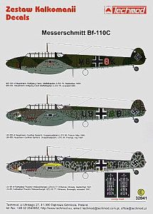 Декаль 1/32 Messerschmitt Bf-110C (3) (Techmod)