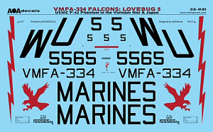 Декаль 1/32 USMC McDonnell F-4J Phantom in the Vietnam War & Japan (AOA Decals)