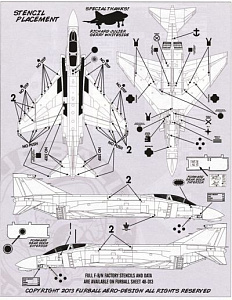 Декаль 1/48 McDonnell F-4B/J Phantom sheet featuring options for 18 (Furball Aero-Design)