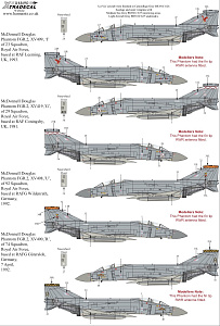 Декаль 1/48 McDonnell-Douglas FGR.2 Phantom (10) in late grey camouflage (Xtradecal)