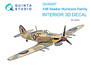 3D Декаль интерьера кабины семейства Hawker Hurricane (Airfix)