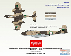 Декаль 1/32 Gloster Meteors F.8 & FR.9 (Zotz)