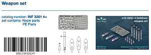 Дополнения из смолы 1/32 Набор оружия Curtiss SB2C-4 Helldiver (для Infinity Models) 