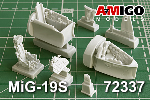 Дополнения из смолы 1/72 Кабина самолета МиГ-19C с катапультным креслом КК-2 (Amigo Models)