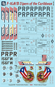 Декаль 1/48 General-Dynamics F-16A/F-16B Vipers of the Caribbean (Two Bobs)