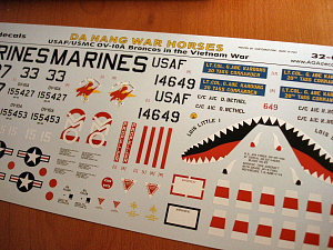 Декаль 1/32 USAF & USMC North-American/Rockwell OV-10A Broncos (Vietnam) (AOA Decals)