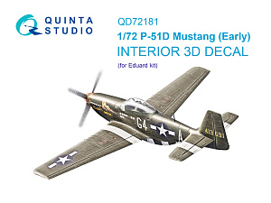 3D Декаль интерьера кабины P-51D Mustang Early (Eduard)